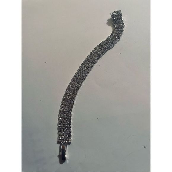 WHITE SAPPHIRE SILVER BLING BRACELET - Picture 5 of 5